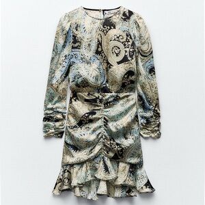 New Zara Mini Paisley Print Dress